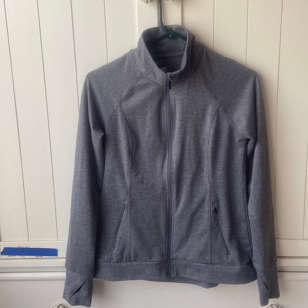 All in Motion Athletic Zippered High Neck Jacket Grey (S)